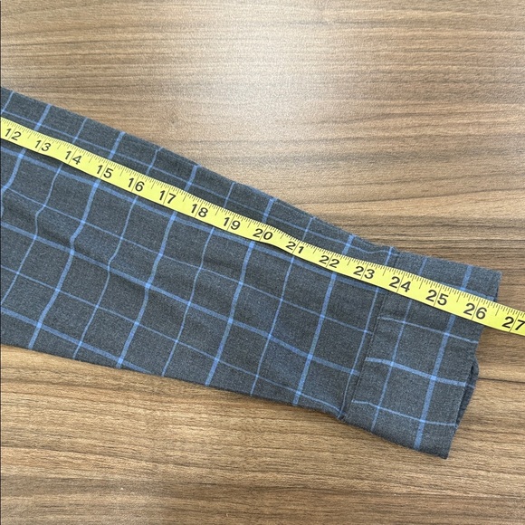 Faherty Men's Charcoal and Blue Windowpane Long Sleeve Button Shirt Size L - Picture 7 of 8